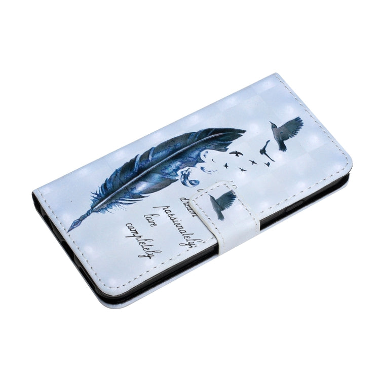 For Samsung Galaxy S25 Ultra 5G Oil Embossed 3D Drawing Leather Phone Case(Blue Feather) - Galaxy S25 Ultra 5G Cases by PMC TechLife | Online Shopping South Africa | PMC TechLife | Buy Now Pay Later Mobicred