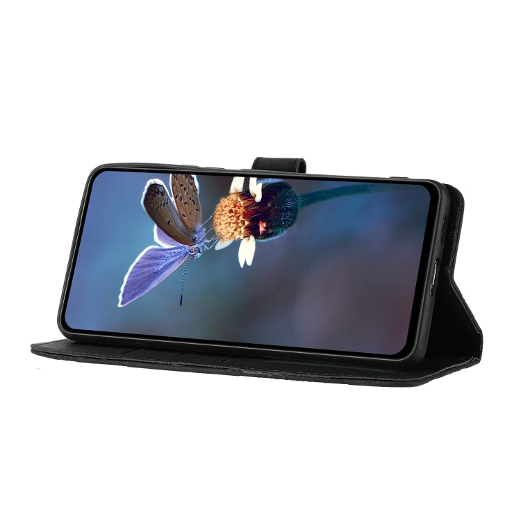 For Samsung Galaxy S25+ 5G Flower Embossing Pattern Leather Phone Case(Black) - Galaxy S25+ 5G Cases by PMC Jewellery | Online Shopping South Africa | PMC Jewellery | Buy Now Pay Later Mobicred