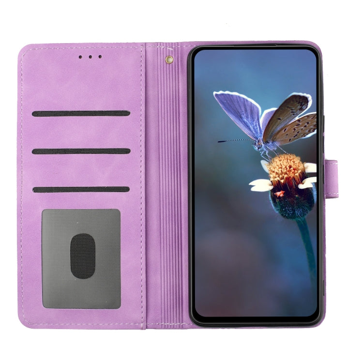 For Samsung Galaxy S25 Ultra 5G Flower Embossing Pattern Leather Phone Case(Purple) - Galaxy S25 Ultra 5G Cases by PMC Jewellery | Online Shopping South Africa | PMC Jewellery | Buy Now Pay Later Mobicred