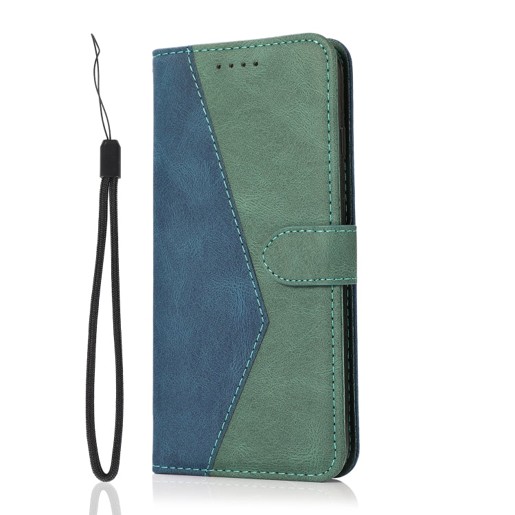 For Samsung Galaxy S25+ 5G Dual-color Stitching Leather Phone Case(Blue Green) - free shipping - PMC Jewellery - Order now!