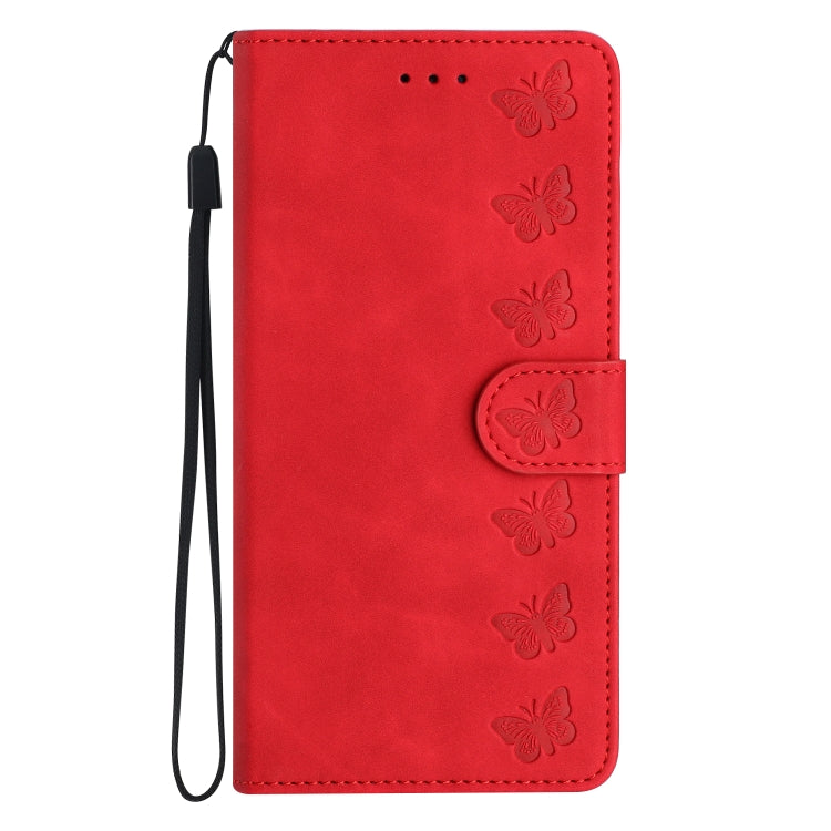For Samsung Galaxy S25+ 5G Seven Butterflies Embossed Leather Phone Case(Red) - Galaxy S25+ 5G Cases by PMC Jewellery | Online Shopping South Africa | PMC Jewellery | Buy Now Pay Later Mobicred