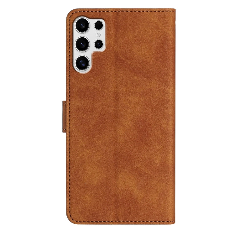 For Samsung Galaxy S25 Ultra 5G Seven Butterflies Embossed Leather Phone Case(Brown) - Galaxy S25 Ultra 5G Cases by PMC Jewellery | Online Shopping South Africa | PMC Jewellery | Buy Now Pay Later Mobicred