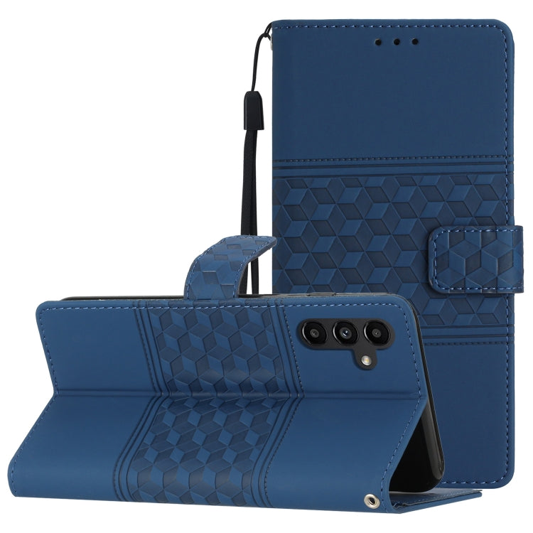 For Samsung Galaxy S25 5G Diamond Embossed Skin Feel Leather Phone Case(Dark Blue) - free shipping - PMC Jewellery - Order now!