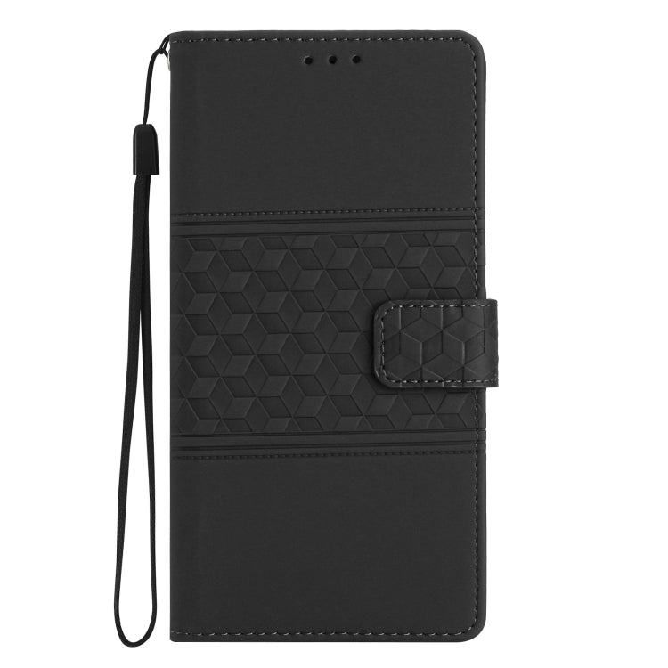 For Samsung Galaxy S25 5G Diamond Embossed Skin Feel Leather Phone Case(Black) - Galaxy S25 5G Cases by PMC Jewellery | Online Shopping South Africa | PMC Jewellery | Buy Now Pay Later Mobicred