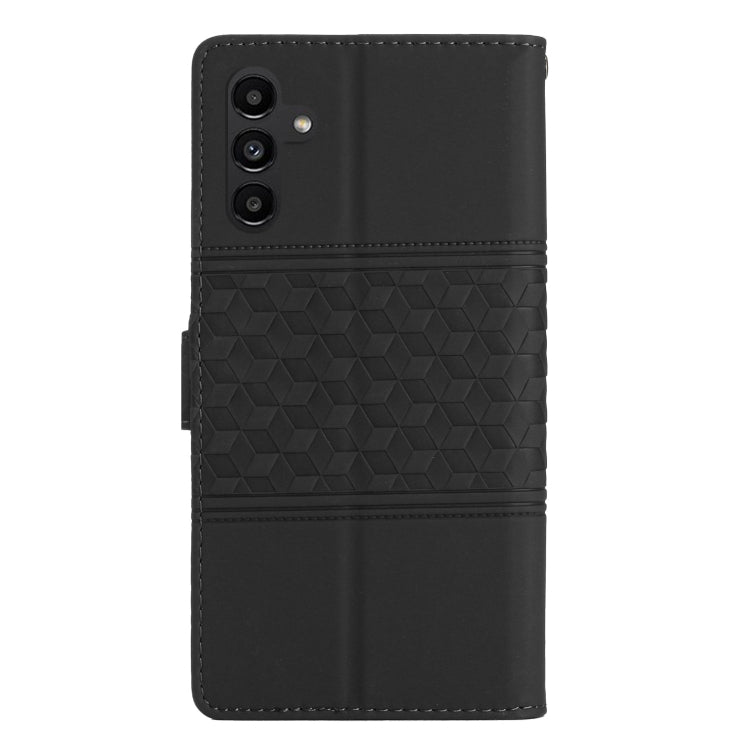 For Samsung Galaxy S25 5G Diamond Embossed Skin Feel Leather Phone Case(Black) - Galaxy S25 5G Cases by PMC Jewellery | Online Shopping South Africa | PMC Jewellery | Buy Now Pay Later Mobicred