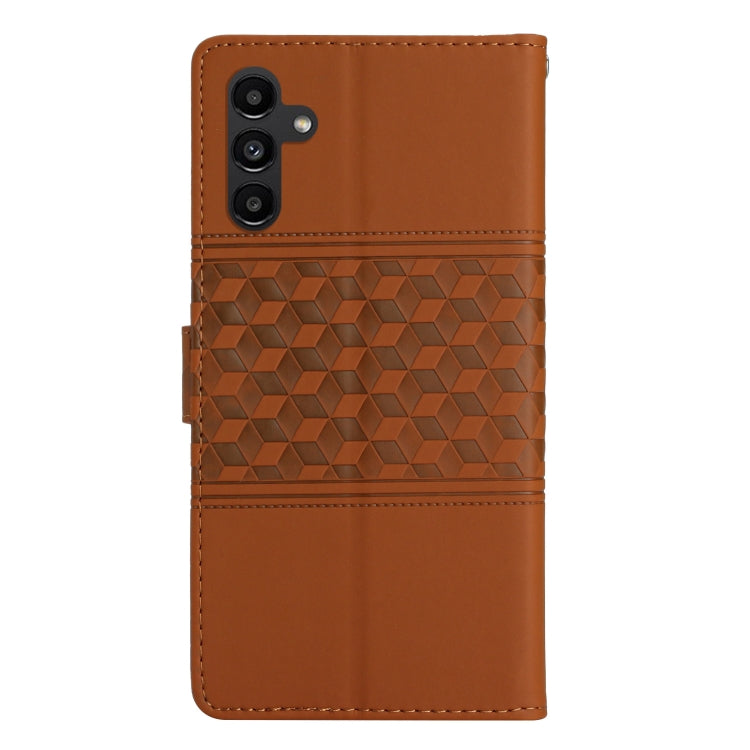 For Samsung Galaxy S25+ 5G Diamond Embossed Skin Feel Leather Phone Case(Brown) - Galaxy S25+ 5G Cases by PMC Jewellery | Online Shopping South Africa | PMC Jewellery | Buy Now Pay Later Mobicred
