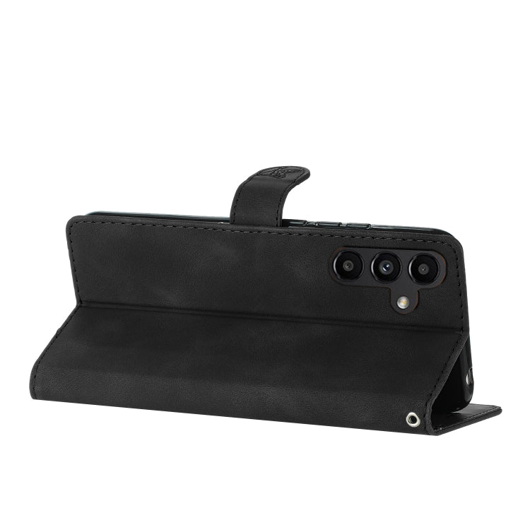 For Samsung Galaxy S25 5G Flower Butterfly Embossing Pattern Leather Phone Case(Black) - free shipping - PMC Jewellery - Order now!