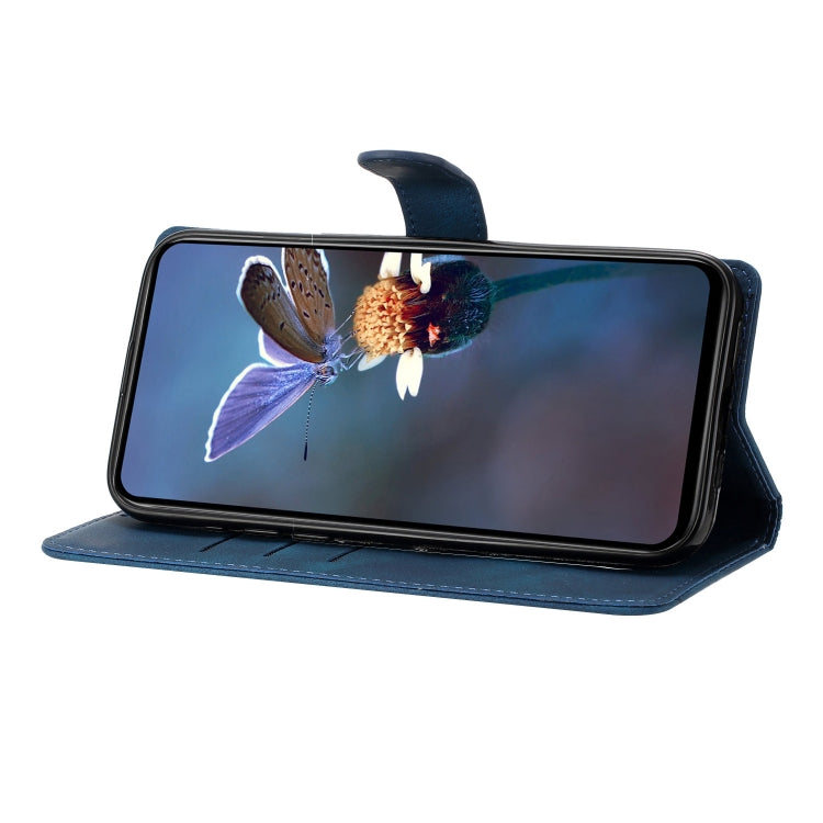 For Samsung Galaxy S25+ 5G Cherry Blossom Butterfly Skin Feel Embossed PU Phone Case(Blue) - Galaxy S25+ 5G Cases by PMC Jewellery | Online Shopping South Africa | PMC Jewellery | Buy Now Pay Later Mobicred