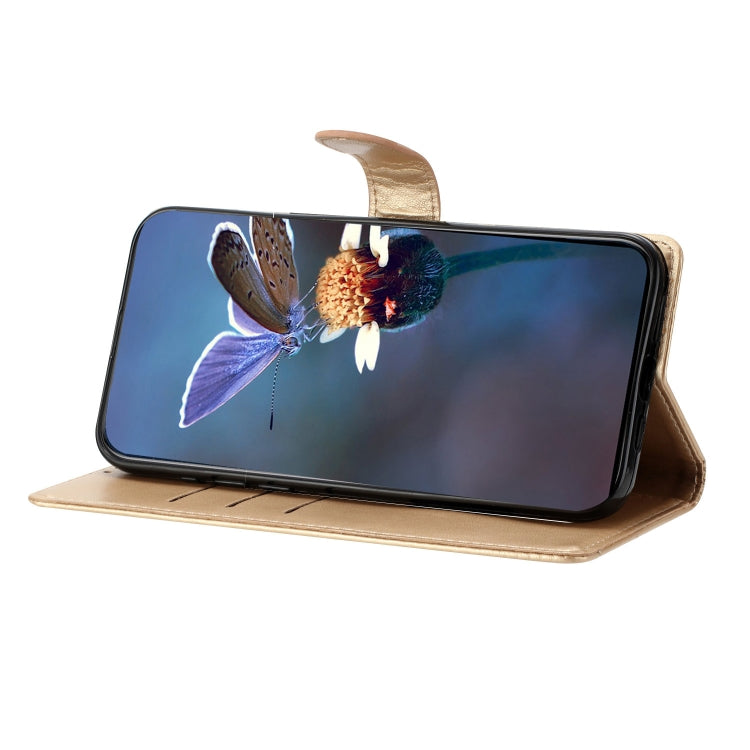 For Samsung Galaxy S25+ 5G Cherry Blossom Butterfly Skin Feel Embossed PU Phone Case(Gold) - Galaxy S25+ 5G Cases by PMC Jewellery | Online Shopping South Africa | PMC Jewellery | Buy Now Pay Later Mobicred