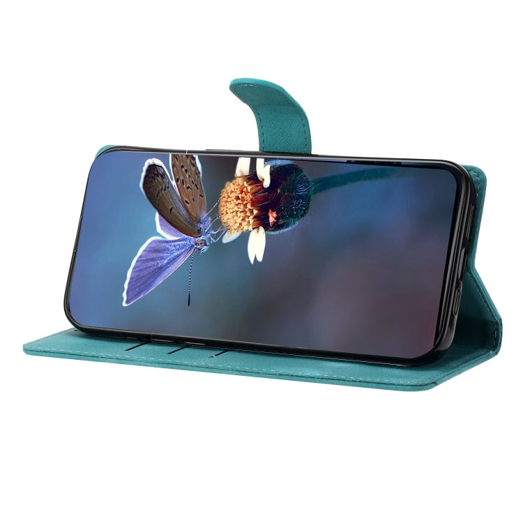 For Samsung Galaxy S25 Ultra 5G Cherry Blossom Butterfly Skin Feel Embossed PU Phone Case(Green) - free shipping - PMC TechLife - Order now!