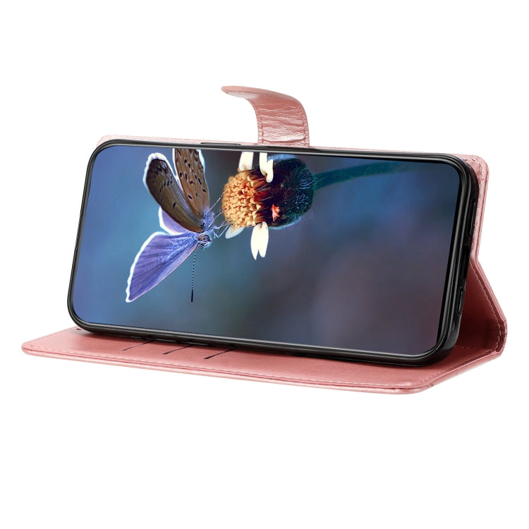 For Samsung Galaxy S25 Ultra 5G Cherry Blossom Butterfly Skin Feel Embossed PU Phone Case(Rose Gold) - Galaxy S25 Ultra 5G Cases by PMC TechLife | Online Shopping South Africa | PMC TechLife | Buy Now Pay Later Mobicred