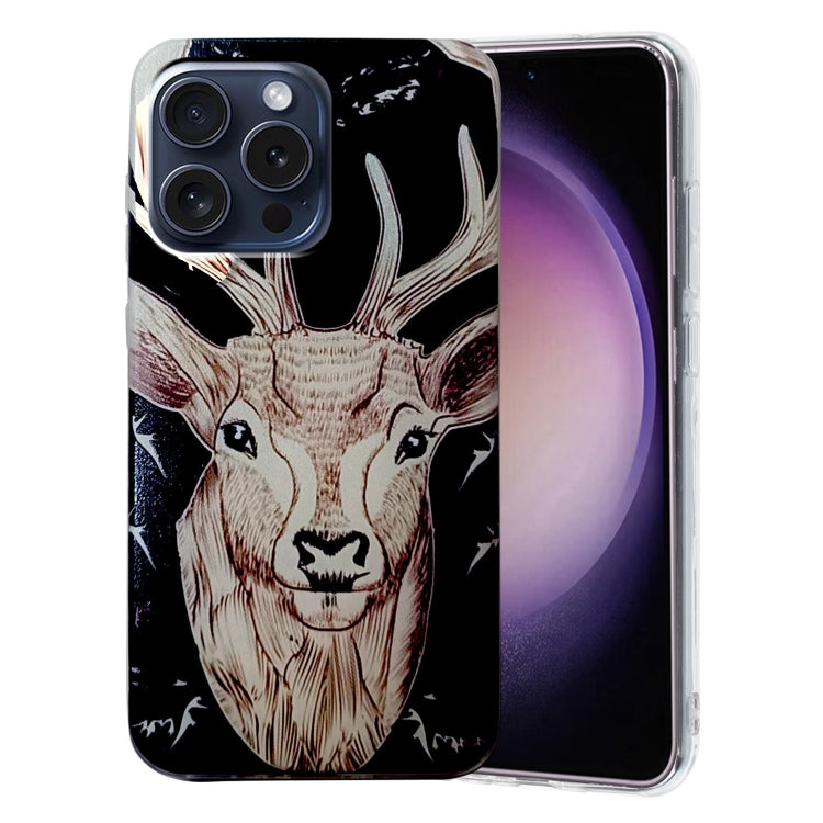 For iPhone 16 Pro Colored Drawing Pattern TPU Phone Case(Deer) - iPhone 16 Pro Cases by PMC TechLife | Online Shopping South Africa | PMC TechLife | Buy Now Pay Later Mobicred