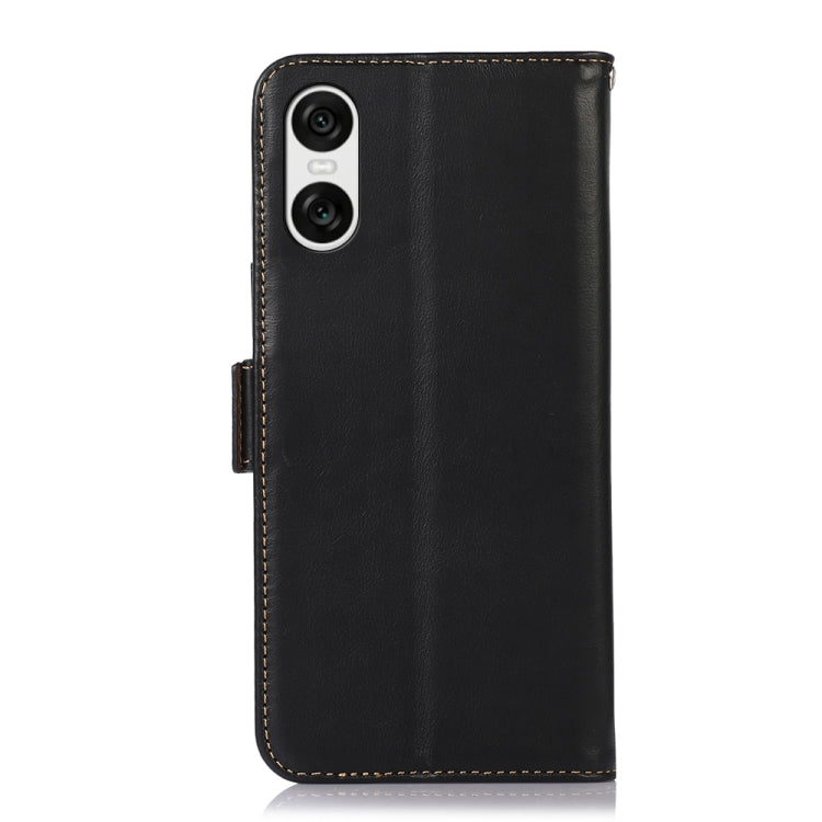 For Sony Xperia 10 VI Magnetic Crazy Horse Texture Genuine Leather RFID Phone Case(Black) - Sony Cases by PMC TechLife | Online Shopping South Africa | PMC TechLife | Buy Now Pay Later Mobicred