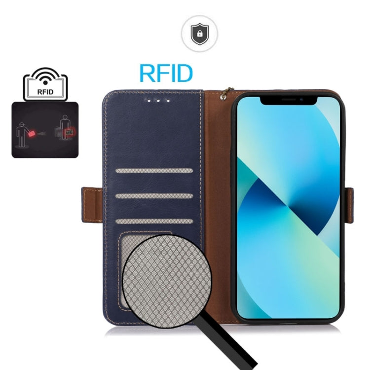 For Sony Xperia 1 VI Magnetic Crazy Horse Texture Genuine Leather RFID Phone Case(Blue) - Sony Cases by PMC TechLife | Online Shopping South Africa | PMC TechLife | Buy Now Pay Later Mobicred