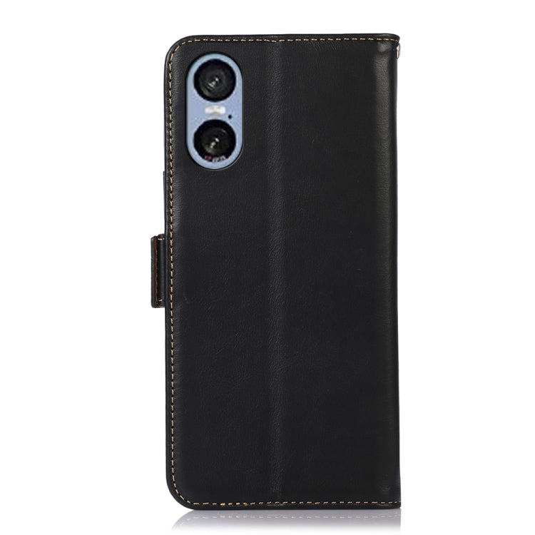 For Sony Xperia 5 VI Magnetic Crazy Horse Texture Genuine Leather RFID Phone Case(Black) - Sony Cases by PMC TechLife | Online Shopping South Africa | PMC TechLife | Buy Now Pay Later Mobicred