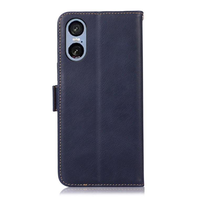 For Sony Xperia 5 VI Magnetic Crazy Horse Texture Genuine Leather RFID Phone Case(Blue) - Sony Cases by PMC TechLife | Online Shopping South Africa | PMC TechLife | Buy Now Pay Later Mobicred