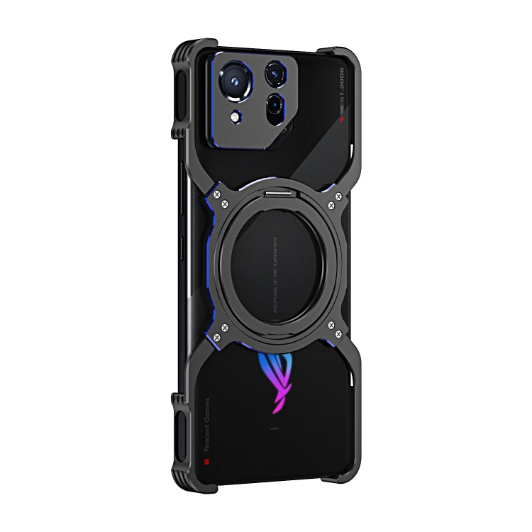 For Asus ROG Phone 8 / 8 Pro Mechanical Arm Borderless MagSafe Holder Metal Phone Case(Black Blue) - free shipping - PMC TechLife - Order now!