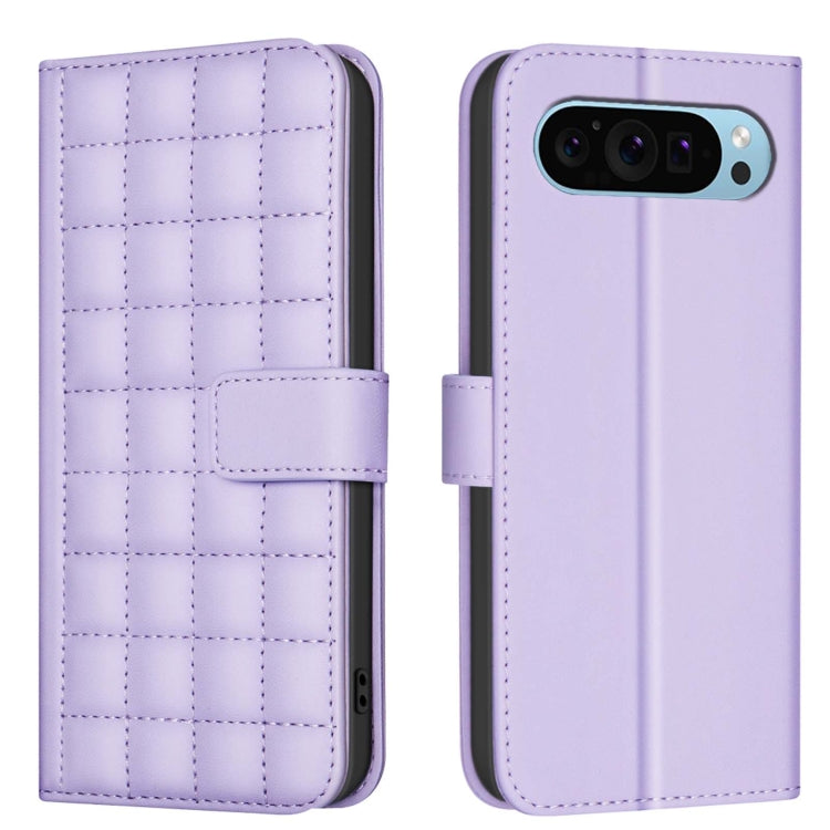 For Google Pixel 9 Square Texture Leather Phone Case(Purple) - Google Cases by PMC TechLife | Online Shopping South Africa | PMC TechLife | Buy Now Pay Later Mobicred