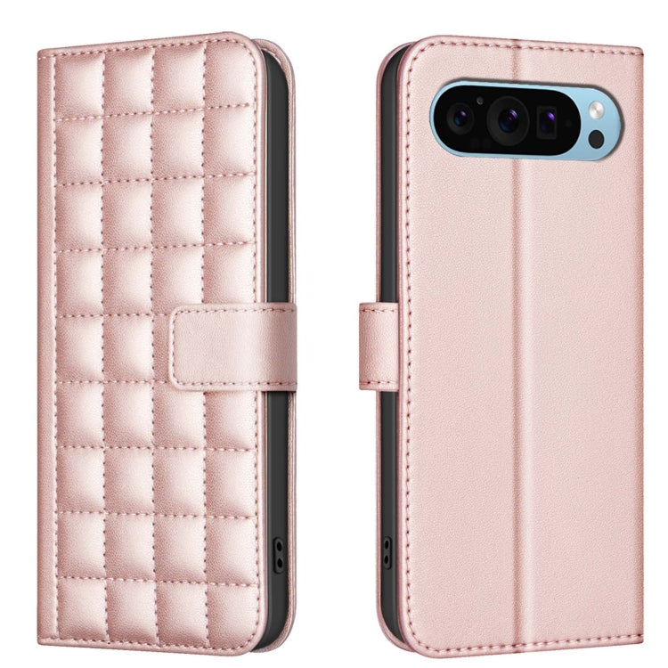 For Google Pixel 9 Square Texture Leather Phone Case(Rose Gold) - Google Cases by PMC TechLife | Online Shopping South Africa | PMC TechLife | Buy Now Pay Later Mobicred