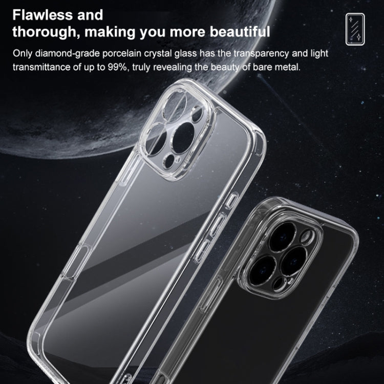 For iPhone 16 Four Corner Airbag Transparent Glass Phone Case - iPhone 16 Cases by PMC TechLife | Online Shopping South Africa | PMC TechLife | Buy Now Pay Later Mobicred