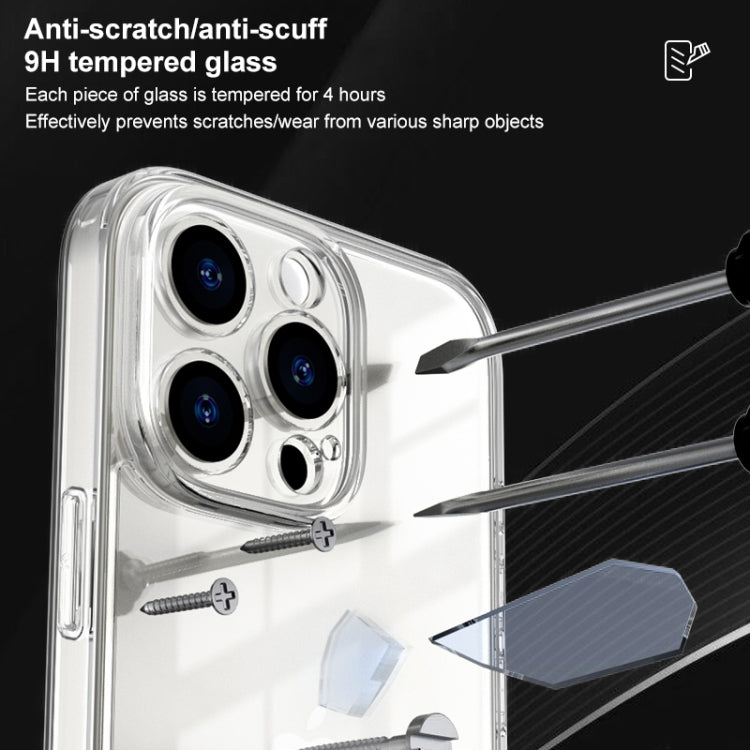 For iPhone 16 Pro Four Corner Airbag Transparent Glass Phone Case - iPhone 16 Pro Cases by PMC TechLife | Online Shopping South Africa | PMC TechLife | Buy Now Pay Later Mobicred