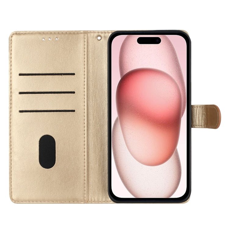 For iPhone 16 Pro Max Butterflies and Flowers Leather Phone Case(Gold) - iPhone 16 Pro Max Cases by PMC TechLife | Online Shopping South Africa | PMC TechLife | Buy Now Pay Later Mobicred