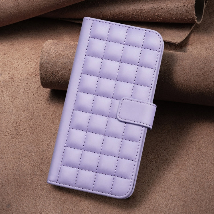 For iPhone 16 Pro Square Texture Leather Phone Case(Purple) - iPhone 16 Pro Cases by PMC TechLife | Online Shopping South Africa | PMC TechLife | Buy Now Pay Later Mobicred