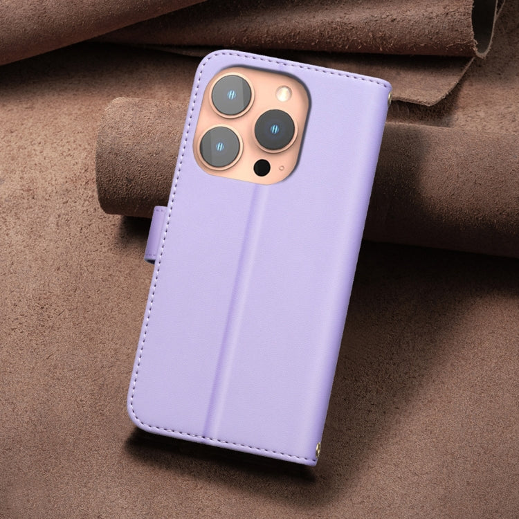 For iPhone 16 Pro Square Texture Leather Phone Case(Purple) - iPhone 16 Pro Cases by PMC TechLife | Online Shopping South Africa | PMC TechLife | Buy Now Pay Later Mobicred
