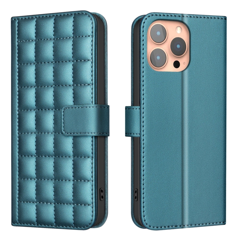 For iPhone 16 Pro Max Square Texture Leather Phone Case(Green) - iPhone 16 Pro Max Cases by PMC TechLife | Online Shopping South Africa | PMC TechLife | Buy Now Pay Later Mobicred
