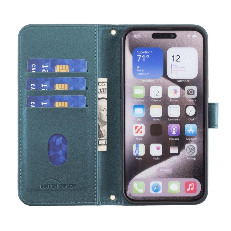 For iPhone 16 Pro Max Square Texture Leather Phone Case(Green) - iPhone 16 Pro Max Cases by PMC TechLife | Online Shopping South Africa | PMC TechLife | Buy Now Pay Later Mobicred
