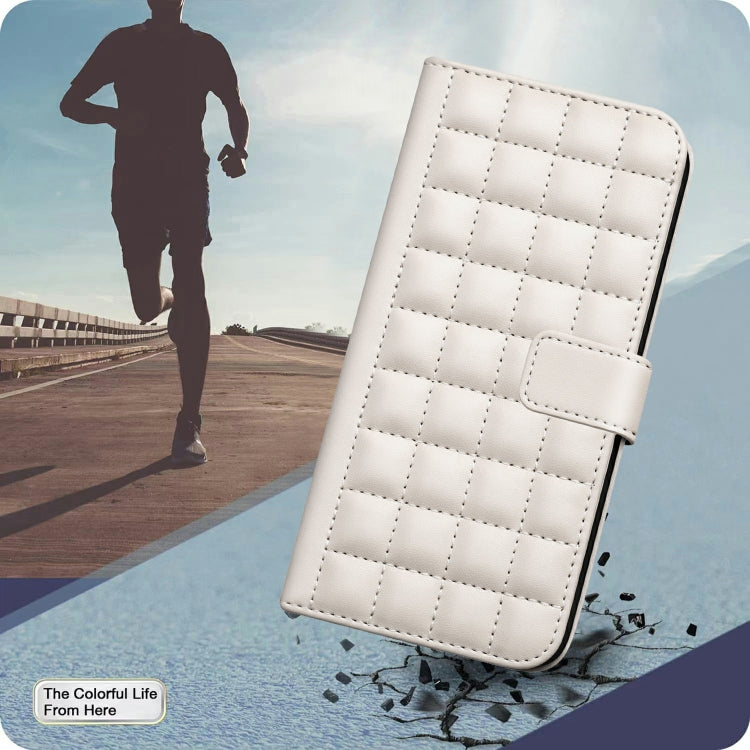 For Samsung Galaxy S25 Ultra 5G Square Texture Leather Phone Case(Beige) - Galaxy S25 Ultra 5G Cases by PMC TechLife | Online Shopping South Africa | PMC TechLife | Buy Now Pay Later Mobicred