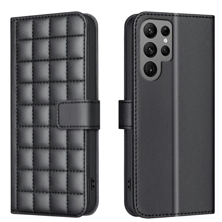 For Samsung Galaxy S25 Ultra 5G Square Texture Leather Phone Case(Black) - Galaxy S25 Ultra 5G Cases by PMC TechLife | Online Shopping South Africa | PMC TechLife | Buy Now Pay Later Mobicred