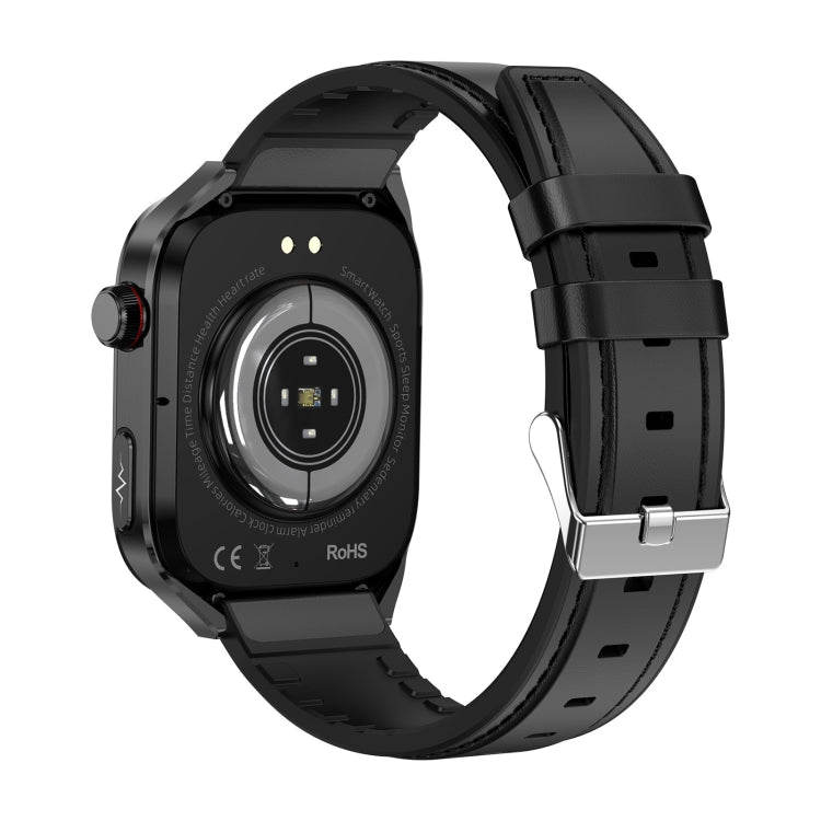 TK16 2.04 inch LCD Screen Leather Strap Smart Watch Supports Health Monitoring(Black) - Smart Watches by PMC TechLife | Online Shopping South Africa | PMC TechLife | Buy Now Pay Later Mobicred