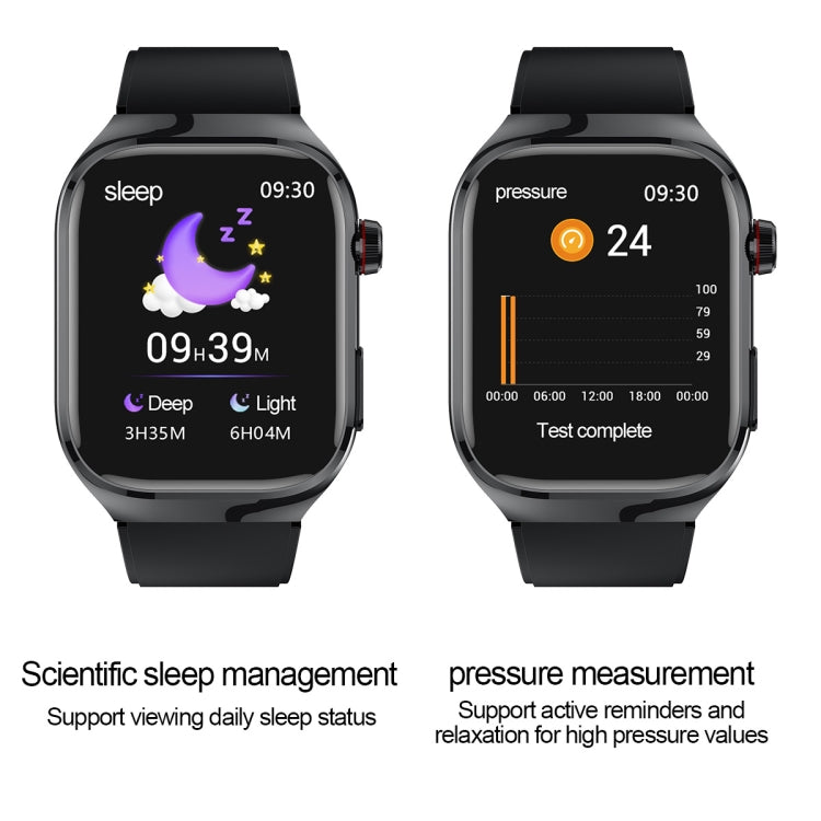TK16 2.04 inch LCD Screen Silicone Strap Smart Watch Supports Health Monitoring(Black) - free shipping - PMC TechLife - Order now!
