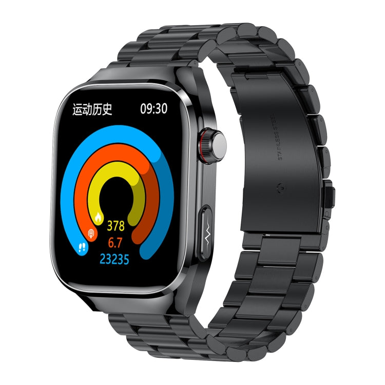 TK16 2.04 inch LCD Screen Steel Strap Smart Watch Supports Health Monitoring(Black) - Smart Watches by PMC TechLife | Online Shopping South Africa | PMC TechLife | Buy Now Pay Later Mobicred