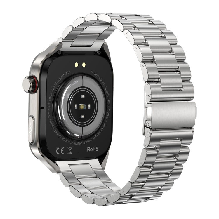 TK16 2.04 inch LCD Screen Steel Strap Smart Watch Supports Health Monitoring(Silver) - Smart Watches by PMC TechLife | Online Shopping South Africa | PMC TechLife | Buy Now Pay Later Mobicred