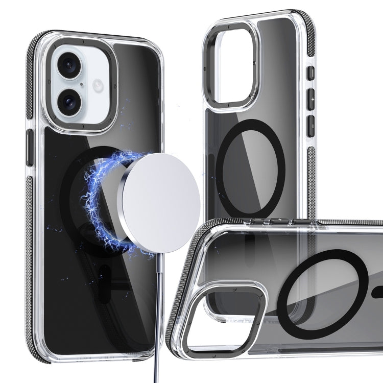 For iPhone 16 Magsafe Dual-Color Transparent Black Full Coverage Phone Case(Black) - iPhone 16 Cases by PMC TechLife | Online Shopping South Africa | PMC TechLife | Buy Now Pay Later Mobicred