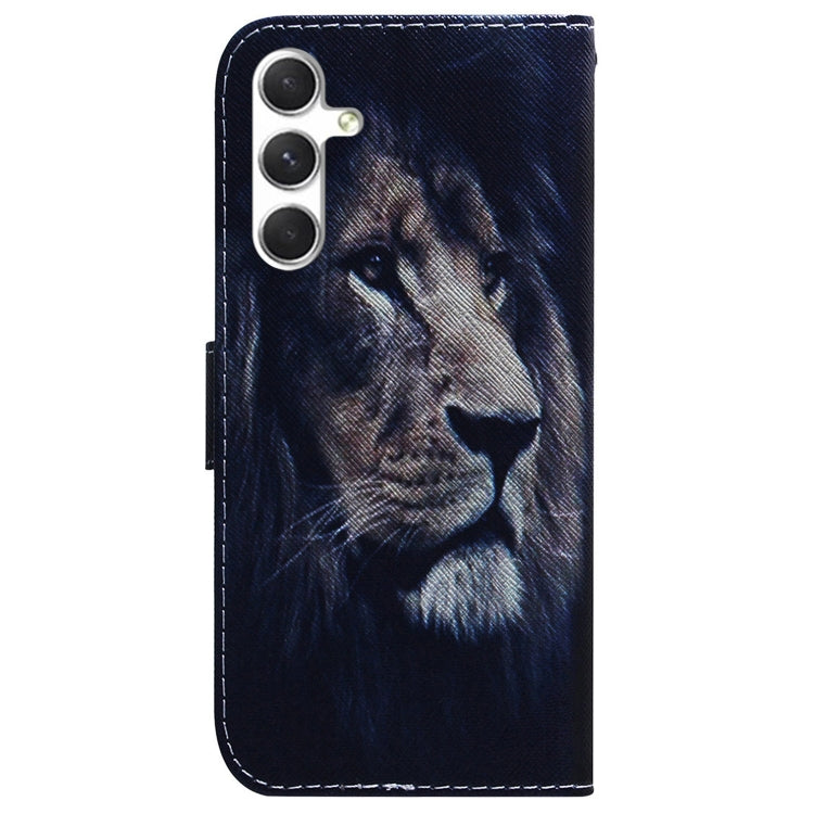 For Samsung Galaxy S25 5G Coloured Drawing Flip Leather Phone Case(Lion) - Galaxy S25 5G Cases by PMC Jewellery | Online Shopping South Africa | PMC Jewellery | Buy Now Pay Later Mobicred