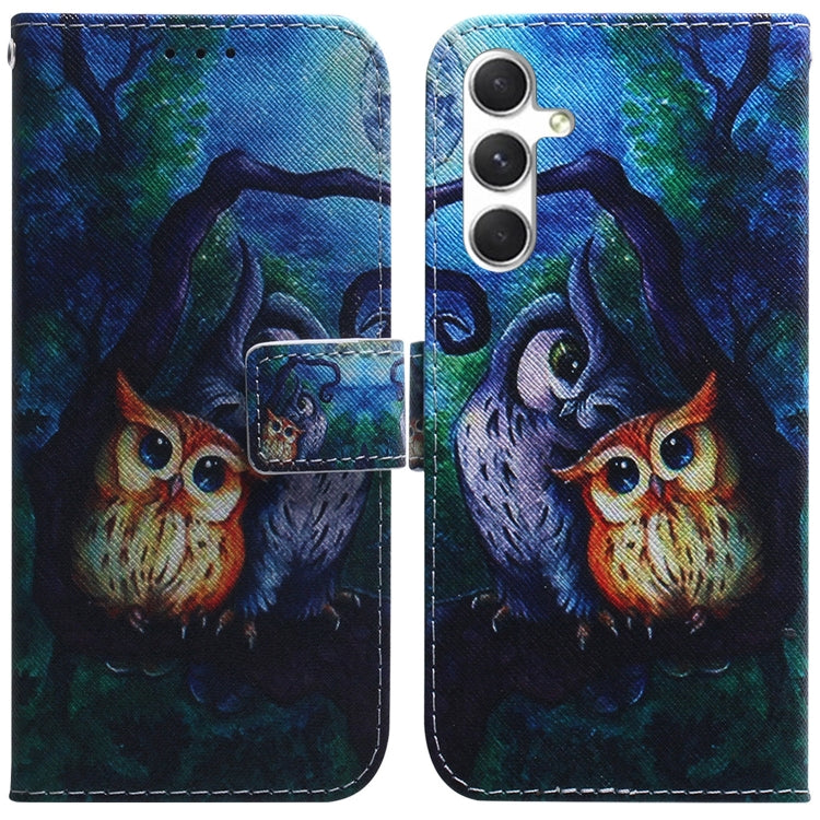For Samsung Galaxy S25+ 5G Coloured Drawing Flip Leather Phone Case(Oil Painting Owl) - Galaxy S25+ 5G Cases by PMC Jewellery | Online Shopping South Africa | PMC Jewellery | Buy Now Pay Later Mobicred