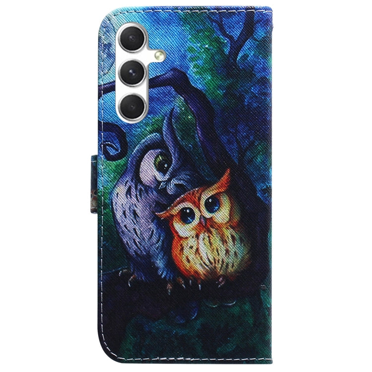 For Samsung Galaxy S25+ 5G Coloured Drawing Flip Leather Phone Case(Oil Painting Owl) - Galaxy S25+ 5G Cases by PMC Jewellery | Online Shopping South Africa | PMC Jewellery | Buy Now Pay Later Mobicred