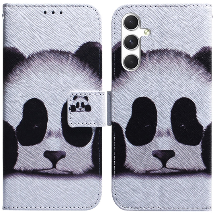 For Samsung Galaxy S25+ 5G Coloured Drawing Flip Leather Phone Case(Panda) - Galaxy S25+ 5G Cases by PMC Jewellery | Online Shopping South Africa | PMC Jewellery | Buy Now Pay Later Mobicred