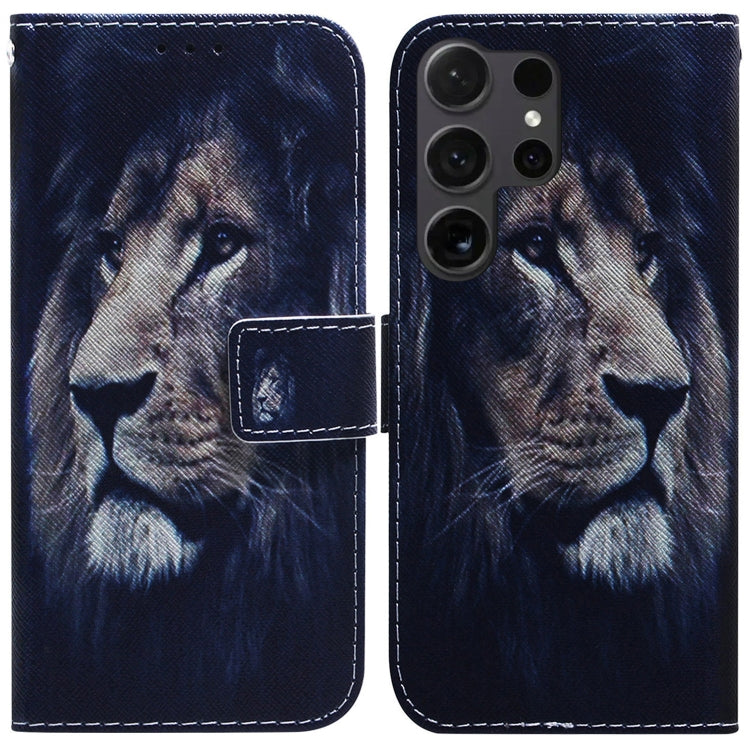 For Samsung Galaxy S25 Ultra 5G Coloured Drawing Flip Leather Phone Case(Lion) - Galaxy S25 Ultra 5G Cases by PMC Jewellery | Online Shopping South Africa | PMC Jewellery | Buy Now Pay Later Mobicred