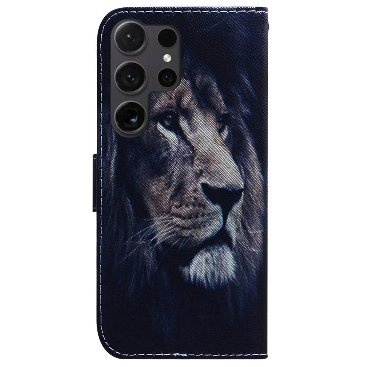 For Samsung Galaxy S25 Ultra 5G Coloured Drawing Flip Leather Phone Case(Lion) - Galaxy S25 Ultra 5G Cases by PMC Jewellery | Online Shopping South Africa | PMC Jewellery | Buy Now Pay Later Mobicred