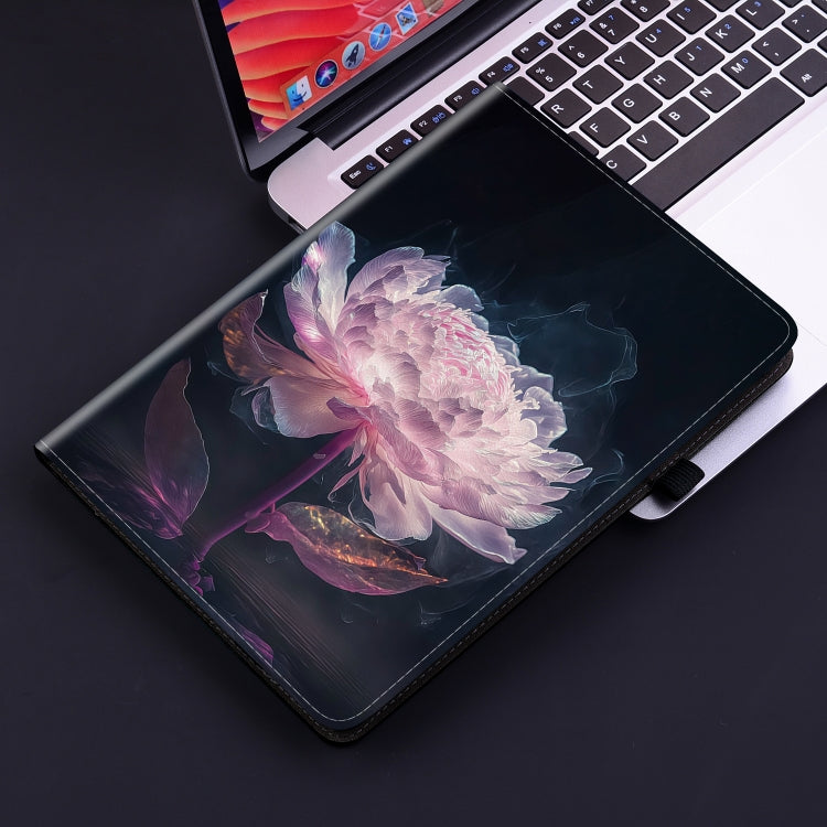 For itel Pad One 10.1 Crystal Texture Painted Leather Smart Tablet Case(Purple Peony) - Others by PMC TechLife | Online Shopping South Africa | PMC TechLife | Buy Now Pay Later Mobicred