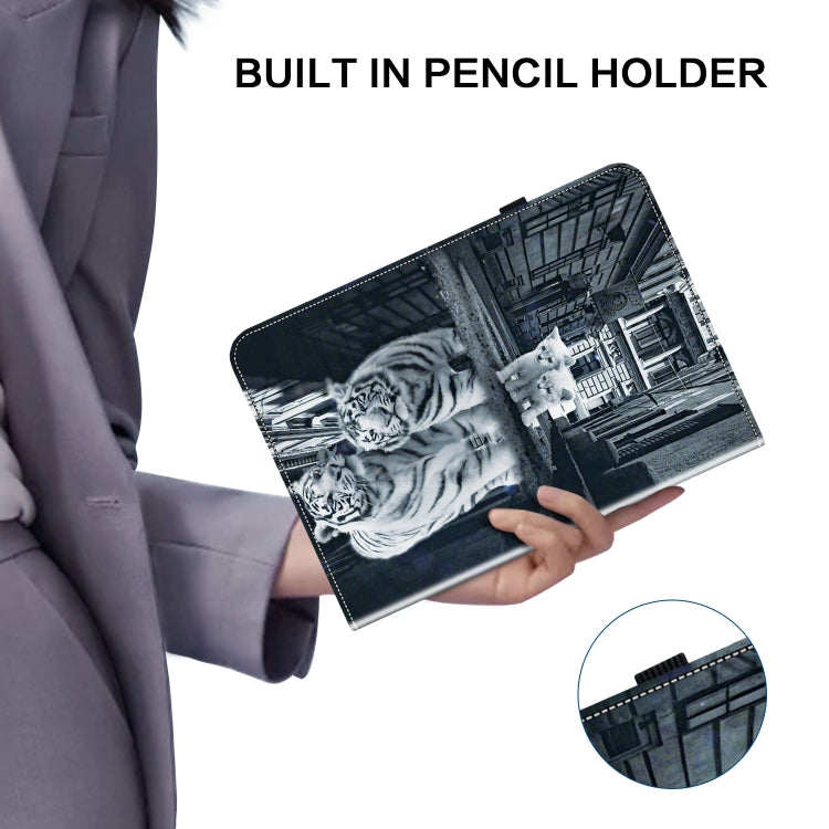 For itel Pad One 10.1 Crystal Texture Painted Leather Smart Tablet Case(Cat Reflection Tiger) - Others by PMC TechLife | Online Shopping South Africa | PMC TechLife | Buy Now Pay Later Mobicred