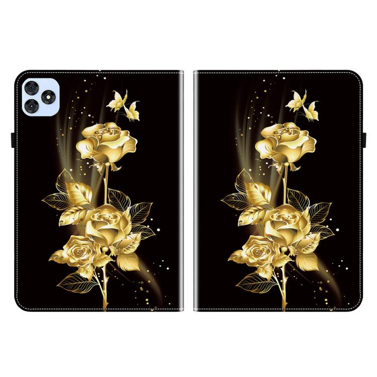 For itel VistaTab 30 Crystal Texture Painted Leather Smart Tablet Case(Gold Butterfly Rose) - Others by PMC TechLife | Online Shopping South Africa | PMC TechLife | Buy Now Pay Later Mobicred