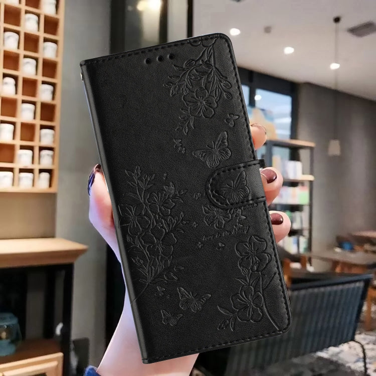 For Motorola Moto G Stylus 5G 2024 Butterflies and Flowers Leather Phone Case(Black) - Motorola Cases by PMC Jewellery | Online Shopping South Africa | PMC Jewellery | Buy Now Pay Later Mobicred