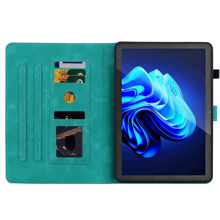 For itel Pad One 10.1 Lily Embossed Leather Tablet Case(Green) - Others by PMC TechLife | Online Shopping South Africa | PMC TechLife | Buy Now Pay Later Mobicred