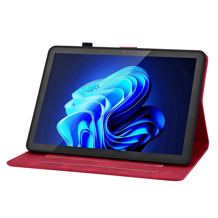 For itel Pad One 10.1 Lily Embossed Leather Tablet Case(Red) - Others by PMC TechLife | Online Shopping South Africa | PMC TechLife | Buy Now Pay Later Mobicred