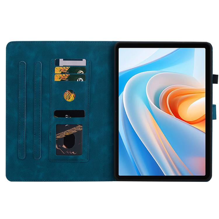 For itel VistaTab 30 Lily Embossed Leather Tablet Case(Dark Blue) - Others by PMC TechLife | Online Shopping South Africa | PMC TechLife | Buy Now Pay Later Mobicred